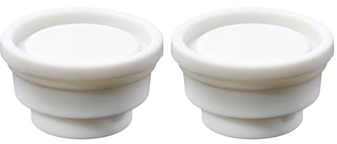 EasyByMall Swimming Pool Ladder Bumper Set – 2-Piece White Rubber Stopper for Pool Escalator Protection, Trapezoidal Design, Aging-Resistant