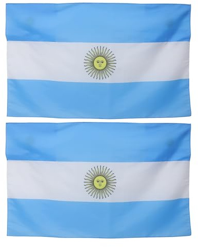 CORHAD Bandera nacional argentina (2 unidades): Capa grande con banderas nacionales argentinas para exteriores, doble cara con ojales de latón para fiestas, fútbol y eventos deportivos.