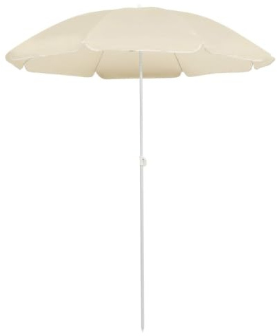 Roanoer Ombrellone pieghevole, 207 cm, arancione, da giardino, regolabile in altezza, con supporto a costine in acciaio e 8 stecche, stabile ombrellone per balcone, terrazza, giardino e spiaggia