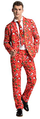 U LOOK UGLY TODAY Julkostym för män, fest, rolig julkavaj, nyhet, juldräkt, outfit, normal passform, L