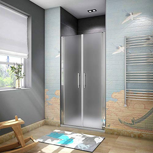 Aica 75x185cm Cabina doccia apertura a battente vetro 6mm temperato opaco anticalcare,6mm temperato vetro opaco anticalcare