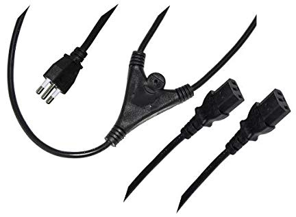 LINK LKITX2 CAVO ALIMENTAZIONE DA SPINA ITALIANA 3 POLI MASCHIO A DOPPIA PRESA VDE-IEC FEMMINA (SDOPPIATORE) MT. 1.7, nero