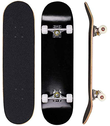 Sumeber Skateboard für Anfänger, Geburtstagsgeschenk für Teenager und Erwachsene (Schwarz)