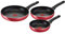 Lagostina Cucina Mediterranea - Juego de sartenes antiadherentes de aluminio Ø 20/24/28 cm, 3 piezas, batería de cocina de inducción, gas y horno, indicador de cocción Thermo-Signal, asas ergonómicas