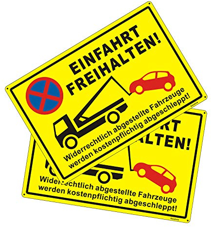 Goodvia Einfahrt Freihalten Schild Metall 45 * 30 cm - Schild Parken Verboten Einfahrt Freihalten Aluminium - Einfahrt Freihalten Schilder mit Löchern, Reflektierend und Wasserdicht