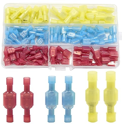 Yosawo 320 Stück Kabelschuhe Elektrische Steckverbinder Flachstecker Quetschverbinder Set für 0,5-6 mm² Elektrischen Draht(NLGM)