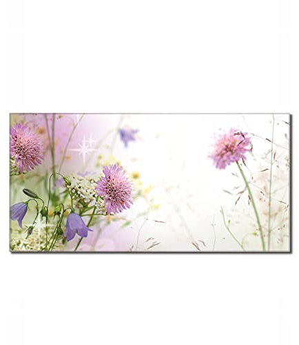 banjado Glas Magnettafel (110 x 55cm) - Magnetwand Glas - Magnetpinnwand als Memoboard - Pinnwand Magnettafel Küche, Büro, Kinderzimmer - Glitzernde Wiese