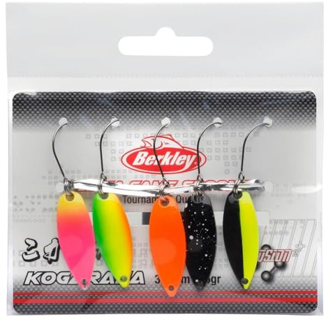 Berkley Area Game Spoons - Confezione da 5 cucchiai Wobbler piccolo per pesca alla trota e alla spigola, senza piombo, Fusion 19 ami