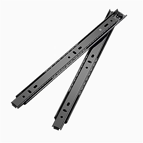 Schubladenschiene Kugelführungen Mit Vollauszug Metall Stahl 27mm Breit 2 Klappbare Kugelgelagerte Schubladenführungen, Abnehmbare Tastatur-Schreibtischschiene Schubladen-Gleitschiene 25kg, 1 Paar