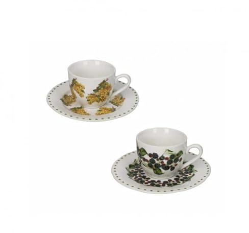 BRANDANI TAZZINA CAFFE LE PRIMIZIE FRESH FRUITS SET 2 PZ PORCELLANA