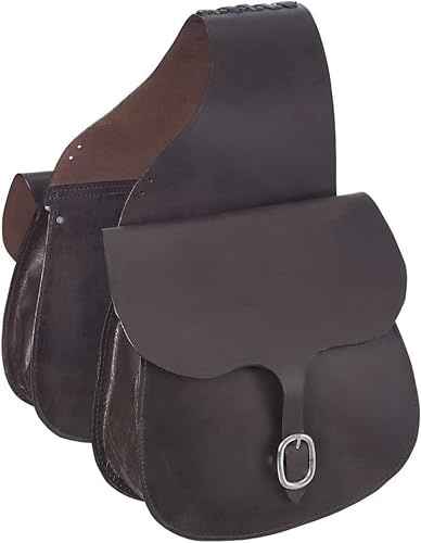 Equitack Western Horse Leather Saddle Bag Heavyduty Traditional Trail Ride (Leather, 21 x 12 x 2 inches)
