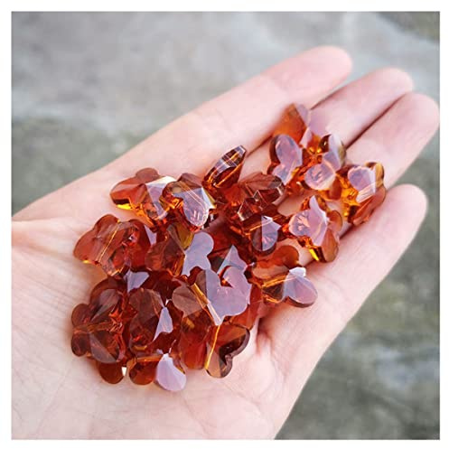 Prismen & Kaleidoskope 14mm Kristall Anhänger Zubehör Kronleuchter Prism Home Decor Optik-Kits für den naturwissenschaftlichen Unterri (Color : Amber, Size : 14mm 30pcs)