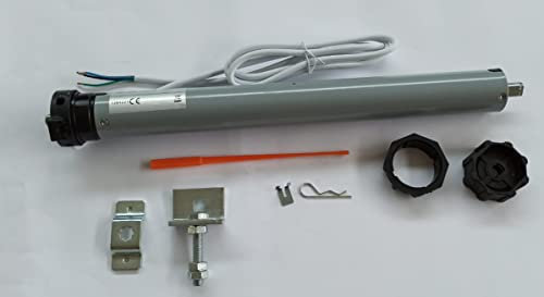 Motore Tapparella Avvolgibile Tapparelle STAFFA REGOLABILE INCLUSA Automazione Completo con accessori e istruzioni incluse (20 Nm / 40 kg)