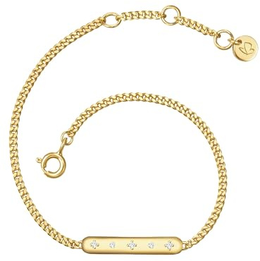 GLANZSTÜCKE MÜNCHEN Damen Armband 925/- Sterling Silber gelbvergoldet 18 Karat Zirkonia weiß Silberarmband