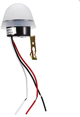 Automatic On/Off Light Sensor Switch, 10 A 12 V/220 V Photocell Dusk to Dawn Switch, Night Light Sensor Twilight Switch for Home, Guys (12 V)