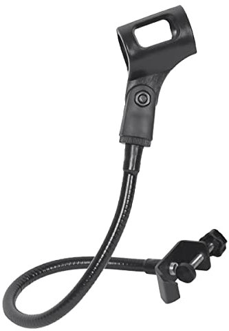 SRMAN Soporte de micrófono de cuello de cisne flexible con abrazadera de cuello de cisne flexible para micrófono de escritorio ajustable con clip