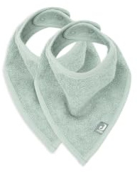 Jollein Lot de 2 bavoirs bandana env. 37 x 24,5 cm Vert cendré | 029-867-00095
