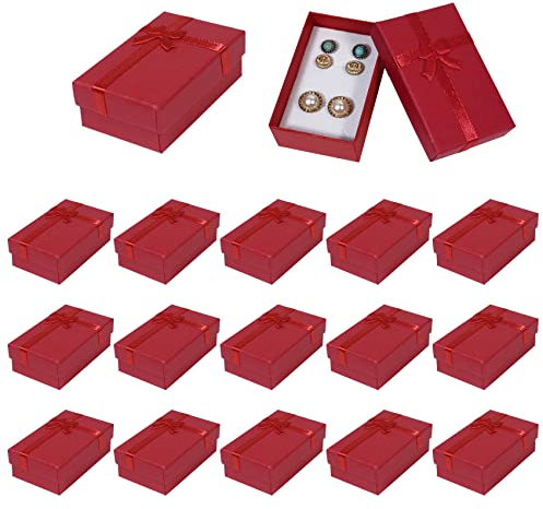 Nideen 15 Pack Jewellery Gift Boxes, 8x 5x 3cm Small Gift Boxes for Jewellery Rings Earrings Necklace, Jewellery Display Boxes Packaging Boxes, Red