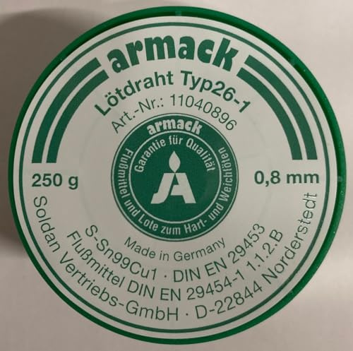 armack Lödtråd typ 26-1 0,8 mm Ø 250 g S-Sn99Cu flussmedel fylld