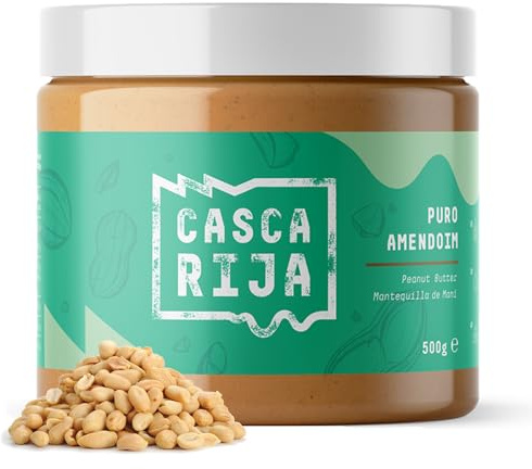 CASCA RIJA: Jordnötssmör 500g | 99,8% Rostade Jordnötter + 0,01% Mald Kanel + 0,01% Ingefärapulver | 100% Naturlig och Krämig utan Jordnötsbitar, Vegansk