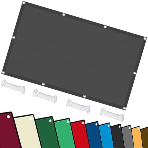 Sonnensegel Balkon 3 x 4.6 m Rechteckig Schattierungsnetz Sichtschutz Tarp Premium PES Polyester Imprägniert für Draußen Patio Terrasse Camping, Dunkelgrau