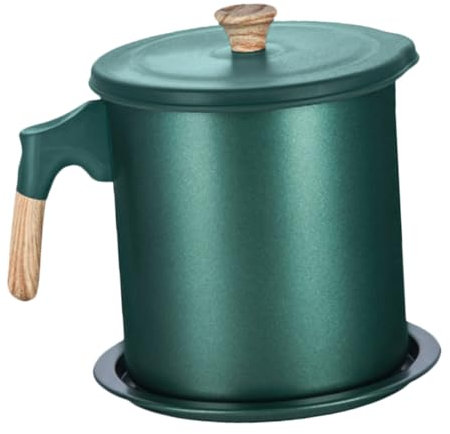 OFFSCH Colador De Aceite Recipiente Para Guardar Aceite Inoxidable Tapa y Bandeja Base Para Cocina