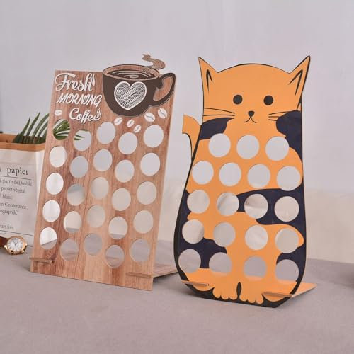 Rubu22a Porta Capsule per 25 Capsule Supporto per Capsule di Caffè in Legno Supporto per Capsule di Caffè Durevole (A), 2 Pezzi