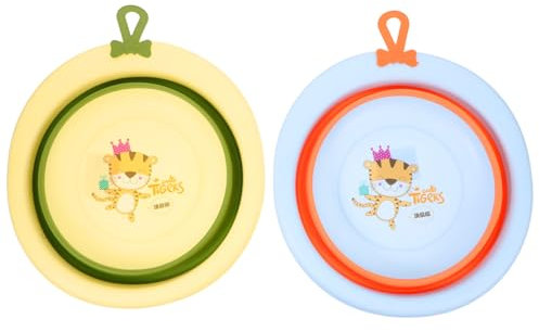 Garneck Faltbares Waschbecken Babywaschbecken Neugeborene Gesichtswasserbecken Cartoon Design Frei Leicht Zu Reinigen Tragbar Für Säuglinge Und Kleinkinder Haushalt Badewanne
