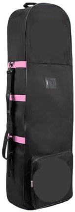 NihaoWXM Golf-Reisetasche Golf Luftfahrt Tasche Oxford Tuch Golf Reise Flugzeug Taschen mit Rad Faltbare Golf Club Reise Abdeckung Golf Liefert für Golfschläger/Reisen(Pink HKB002)