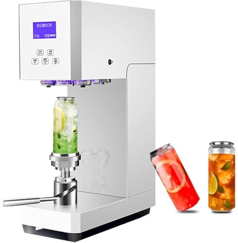 Soda Can Sealer Machine,Tin Can Seamer Machine,Can Sealer Machine,Automatic Can Sealing Machine,Commercial Can Seamer,Height Adjustable for 55mm Aluminum Caps,White
