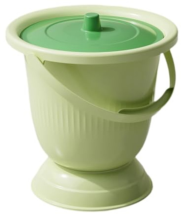 JAYIOLA Bucket de Urinario Orinal Orinal Junto a La Cama, Cubo de Códica de Cabecera, Spiton de Orina Del Hogar con Tapa Y Mango para, Verde