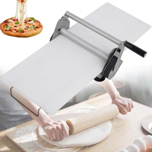 Sfogliatrice Pieghevole per Pasta, Sfogliatrice Pasticceria Banco in Acciaio Inox 12/15,5, Spessore Regolabile 0,5 a 17,5 Mm/0,5 a 27 Mm Panetteria, Pizza, Pasta Sfoglia,RS101