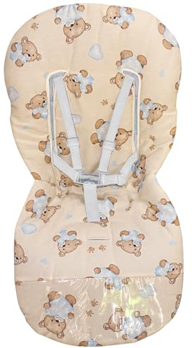 Colchoneta Silla Paseo Universal para Carritos, Comodidad para todas las estaciones, Transpilable, Malla 3D Supersuave,Compatible con la Mayoría de Sillas, Fácil de Lavar (Oso Azul)