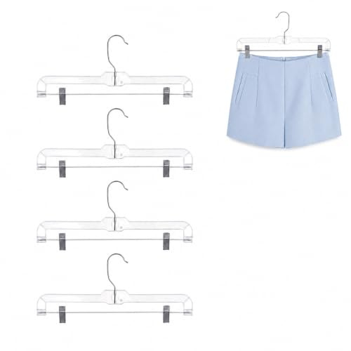 VALICLUD Lot de 4 Cintres à Pinces pour Pantalons et Jupes, 36 cm | Attaches coulissantes pour jeans, shorts, leggings, lingerie et vêtements enfant en dressing ou boutique