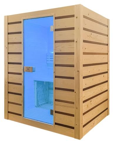 Holl's Sauna Eccolo 2 posti 150 x 130 x 190 cm + Poele HARVIA Vega 3,5 kW + Pietre per stufa 20 kg Ø 5-10 cm