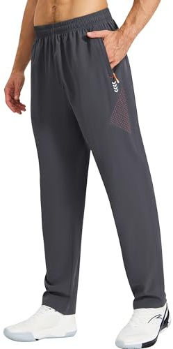 Cimic Jogging Homme de Sport Survêtement Homme Pantalon Taille Elastique Cordon Poches Zippées Bandes Réfléchissantes Bas Vêtements de pour Training Homme Salle de Tennis Running C3069-Dark Gray-L
