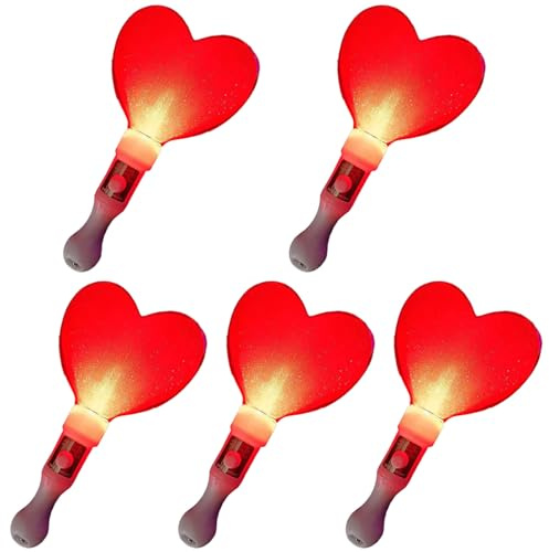 AMISENK Leuchten Sie Mehrfarbige Wechselnde Herz Party Leuchtstäbe Für Hochzeitskonzerte. Handheld Farbwechsellampen Konzert Leuchtstäbe