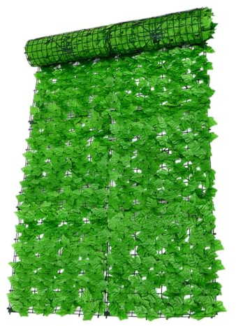 Angoily Treillis à Fausses Feuilles Vertes en Plastique pour Décoration Jardin et Maison, Bloque Fort Ensoleillement et Permet Circulation d'air, pour Balcon