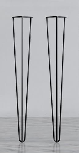 Stormguard 3-Pin Steel Hairpin Legs, Set of 2, Modern Furniture Legs, Various Sizes & Colours Available (Black, 86cm)