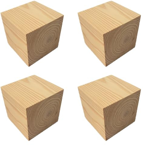 Rialzo per letto in legno, Confezione da 4 alzate for mobili in legno, dimensioni multiple, capacità di carico 500 kg(6 x 6 x 6cm)