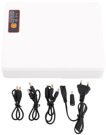 Jenngaoo Mini UPS DC 20800mAh SAI de Energía Ininterrumpida, Alimentación de Reserva para Router Módem Cámara USB Tipo C PoE, Compatible con Cámaras de Seguridad Luces LED Disposit