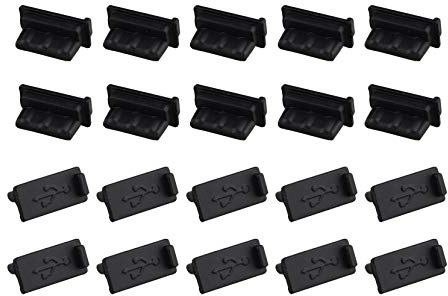 Futheda 20Pcs Universal Silicone USB 2.0/3.0 Port Plug Cover Cap Female Jack Interface Anti Dust Protector Compatible with Tablet PC Notebook Laptop