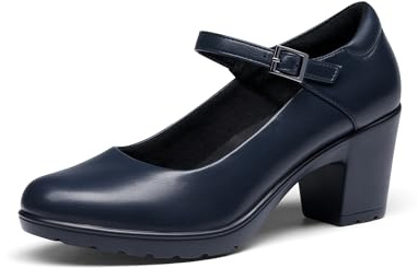 DREAM PAIRS Escarpins Femme Mary Jane Chaussures à Talon Haut Classiques Escarpin à Bout Rond Confortable,Size 36,Navy Blue,SDPU2231W-E