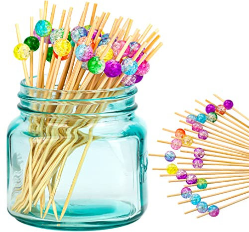 Cocktail Picks Swizzle Sticks Bamboo Skewers for Toothpicks Party Supplies Finger Food Fruits Sandwich Barbeque Snacks etc 12CM 100PCS