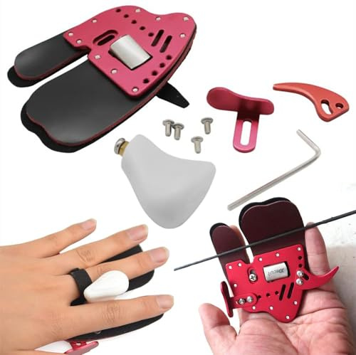 wolfman Bogenschießen Fingertab Fingerschutz LH/RH und S/M/L/XL Finger Tab Wache Leder Einstellbare Fingerschutzhandschuhe für Bogenfingerschutz Jagd Recurvebogen