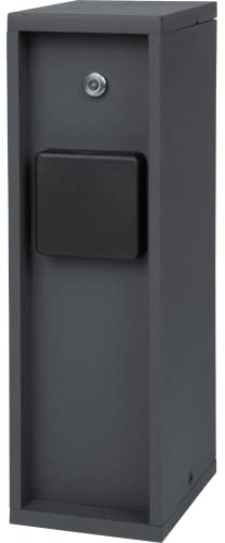 Bold 19400 Pado Aussen-Steckdose-Garten Steckdosen-Säule 3-Fach Stecker in Anthrazit (Lichtsensor | IP44 Outdoor Energie-Säule | 3680 Watt | 30x12x9 cm | Einfache Montage | Plastikfreie Verpackung)