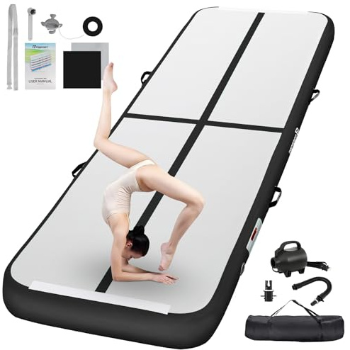 FBSPORT Airtrack Matte,10/20cm Hoch Verdicken 2/3/4/5/6 M Tumbling Matte,Gymnastikmatte mit Luftpumpe,Trainingsmatte mit Tragetasche,Turnmatte für Zuhause, Outdoor,Yoga, Übungsgymnastik usw