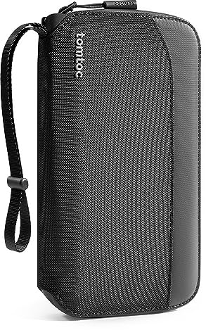 tomtoc Reisepass Tasche für 4 Reisepässe, Reisepasshülle Organizer Tasche Passport Holder mit SIM-Kartenhalter und Eject Pin, RFID-Schutz, Kartenfach, Ausweistasche für Familie, Reise