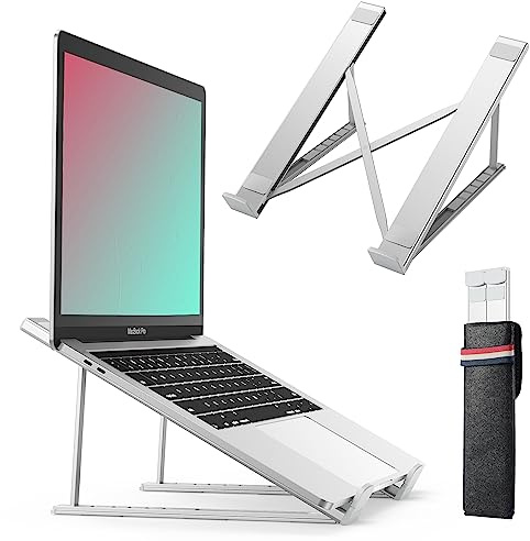 BHHB Soporte Portátil, Soporte portatil Mesa, Soporte para portatil 6 Ángulos Ajustable Laptop Stand, Plegable Soporte Ordenador portátil, con Antideslizante, para Portátiles, Tableta y más (9-17)