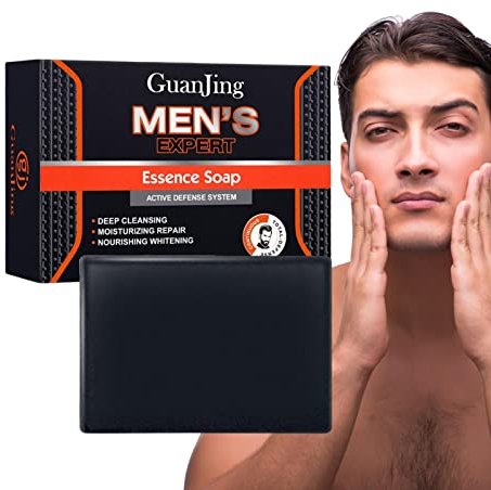 Kohle-Gesichtsseife,Aktivkohleseife | Aktivkohle Schwarze Seife für Gesicht, Körper, Haare, Bio-Sheabutter, Vitamin E, Naturseife für Männer Hongjingda